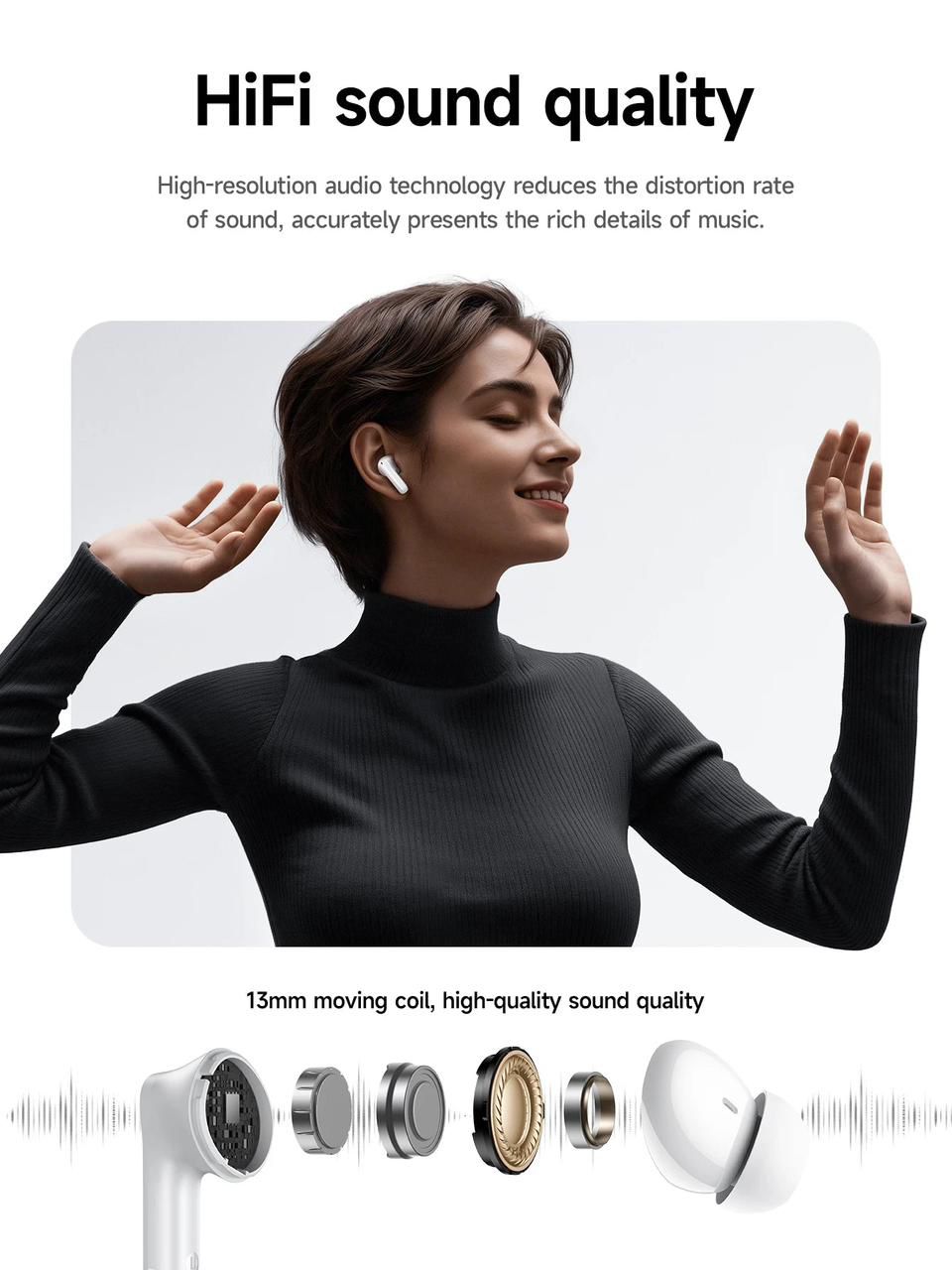 HOCO EQ34 Plus ANC + ENC TWS Earbuds