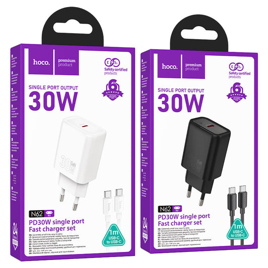 HOCO N62 PD30W Single Port Fast Charger Set