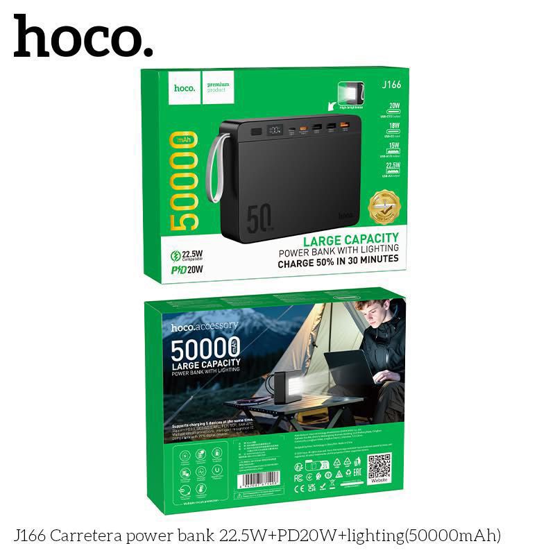 HOCO J166 50000mAh Power Bank with LED Light