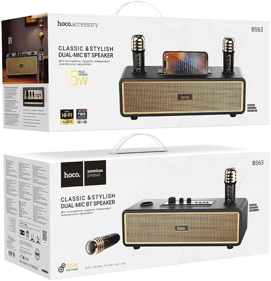 HOCO BS63 Classic & Stylish Dual-Mic Bluetooth Karaoke Speaker