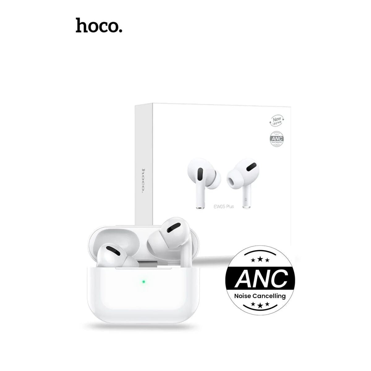 hoco, ew05 plus, earbuds, tws, wireless earbuds, bluetooth earbuds, anc, airpods style