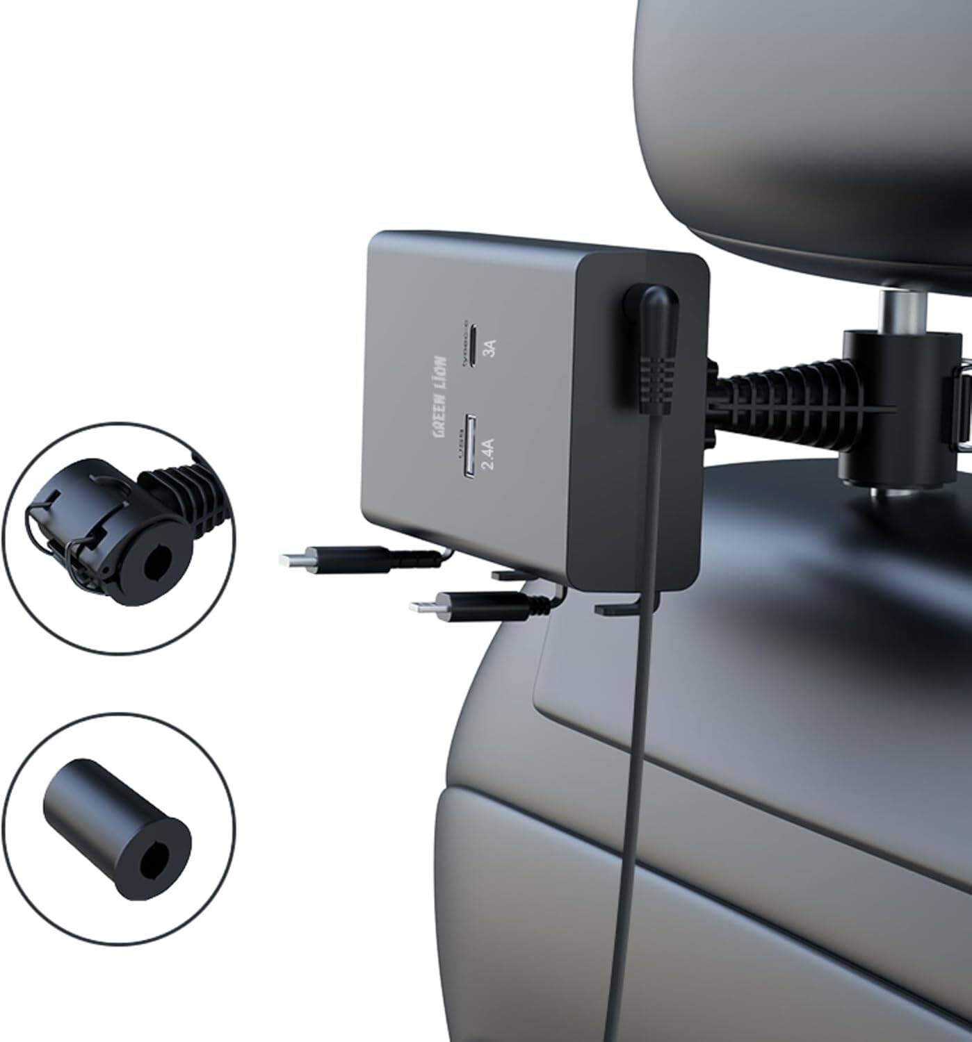 Green Lion Backseat Car Charger 65W Fast Charging Station